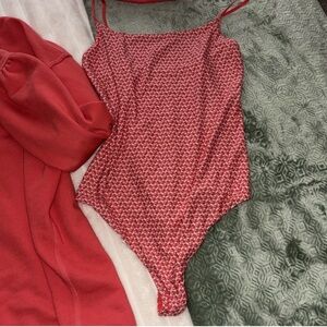 Aerie Smooth Red Heart Bodysuit